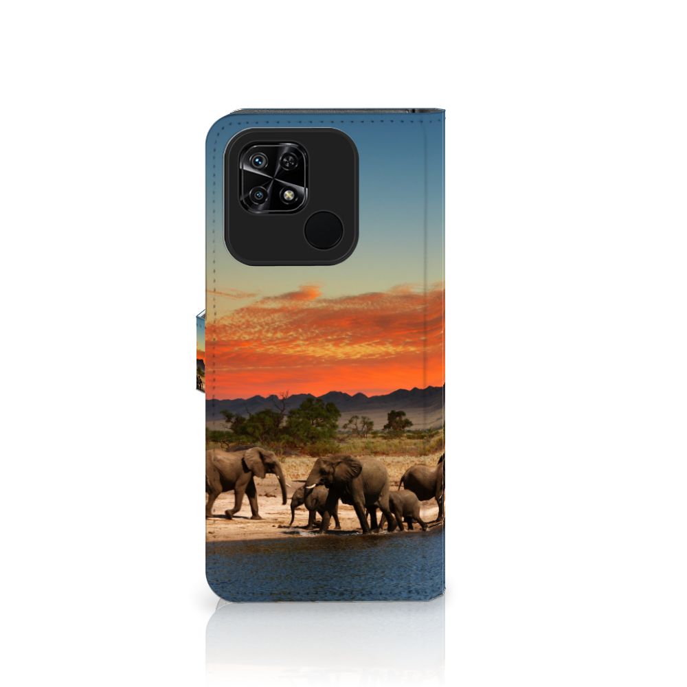Xiaomi Redmi 10C Telefoonhoesje met Pasjes Olifanten