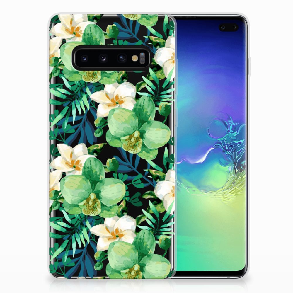 Samsung Galaxy S10 Plus TPU Case Orchidee Groen