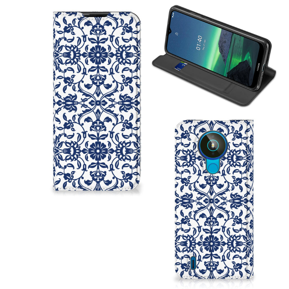 Nokia 1.4 Smart Cover Flower Blue