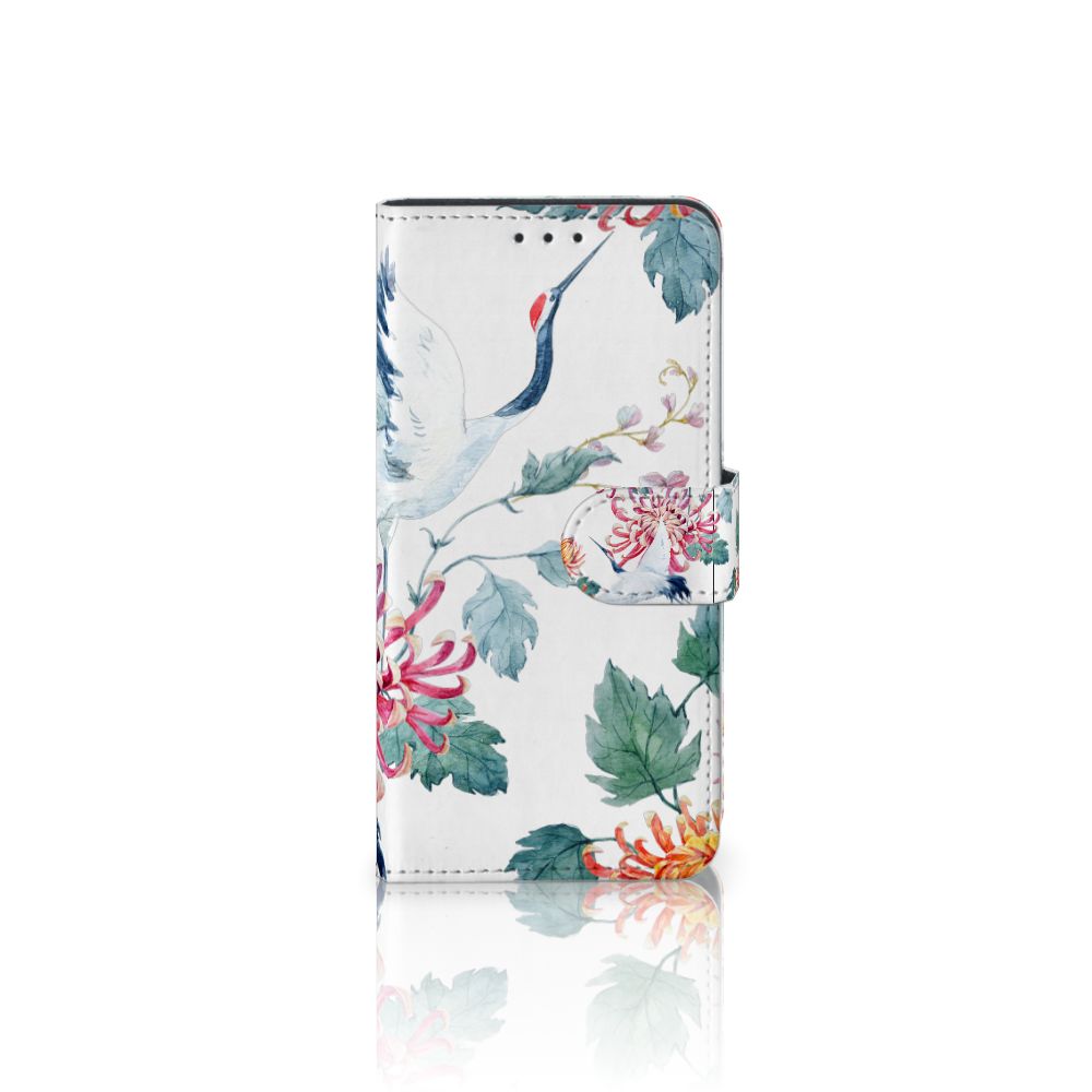 Alcatel 1B (2020) Telefoonhoesje met Pasjes Bird Flowers