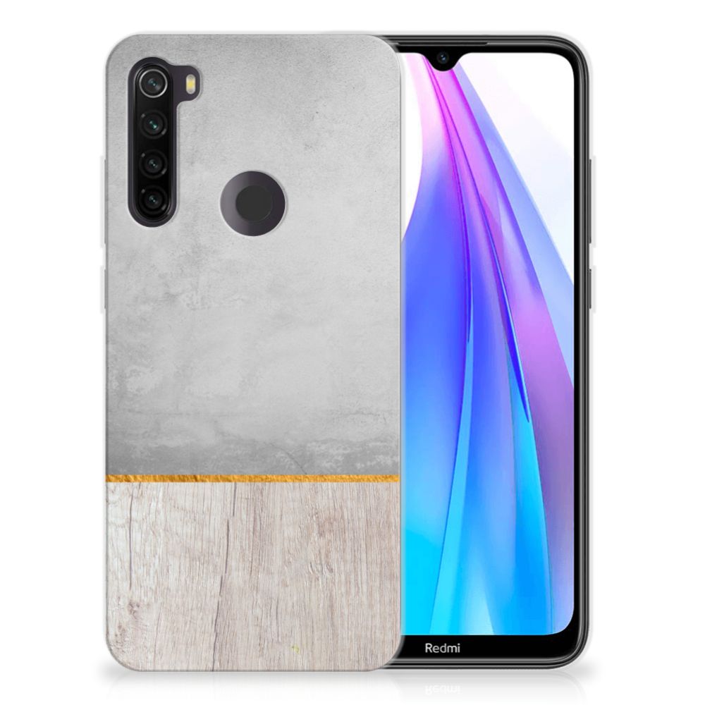 Xiaomi Redmi Note 8T Bumper Hoesje Wood Concrete