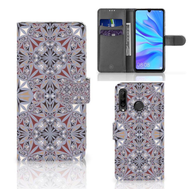 Huawei P30 Lite (2020) Bookcase Flower Tiles