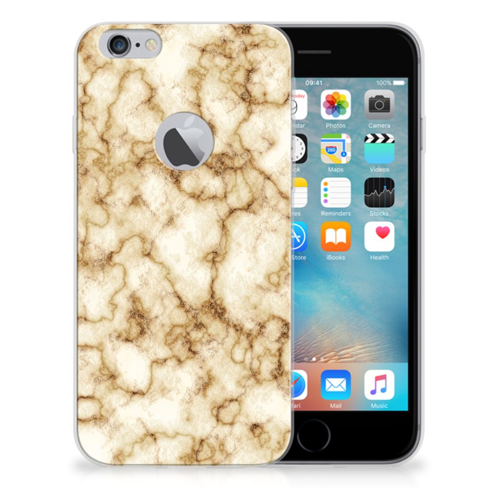 Apple iPhone 6 Plus | 6s Plus TPU Siliconen Hoesje Marmer Goud