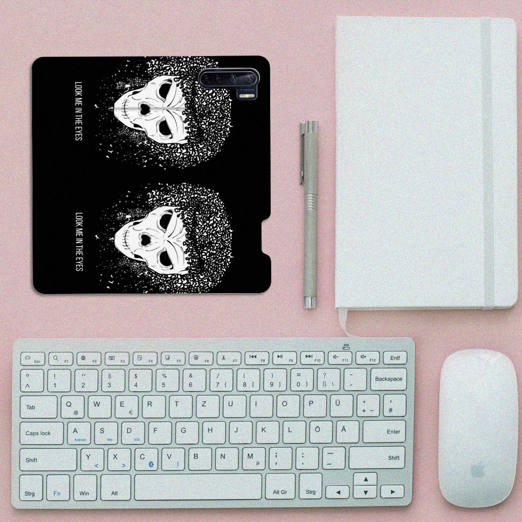 Mobiel BookCase OPPO Reno3 | A91 Skull Hair - B2C Telecom
