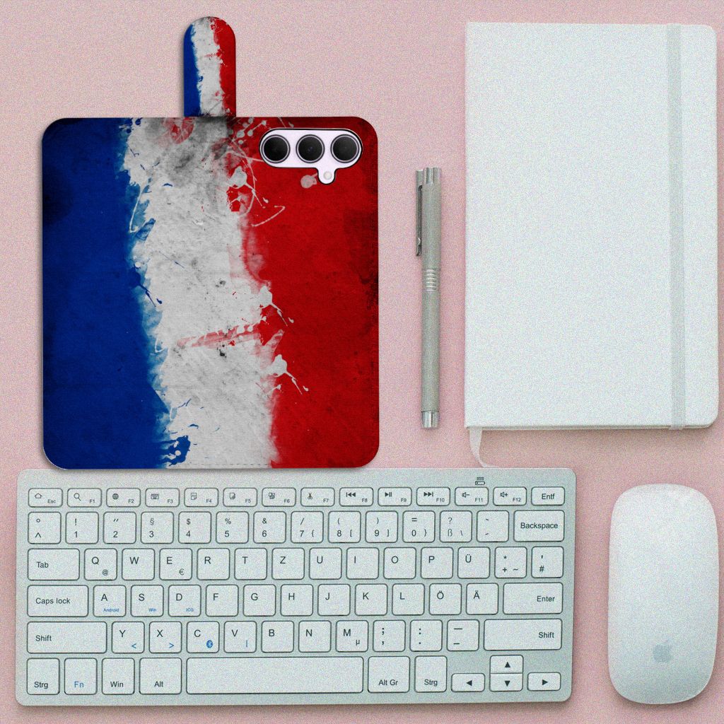 Samsung Galaxy A35 Bookstyle Case Nederland met artistiek design van de Nederlandse vlag.