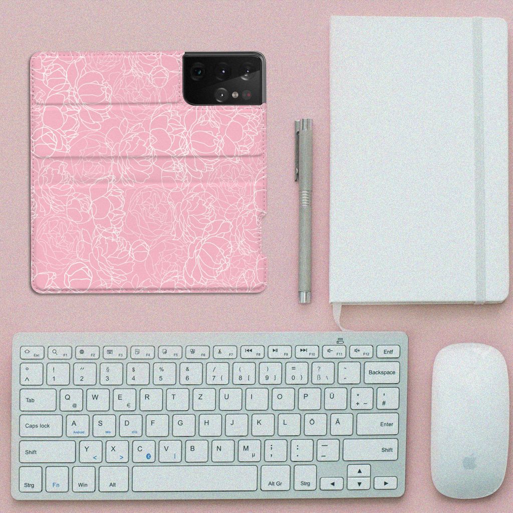 Samsung Galaxy S21 Ultra Smart Cover White Flowers - B2C Telecom