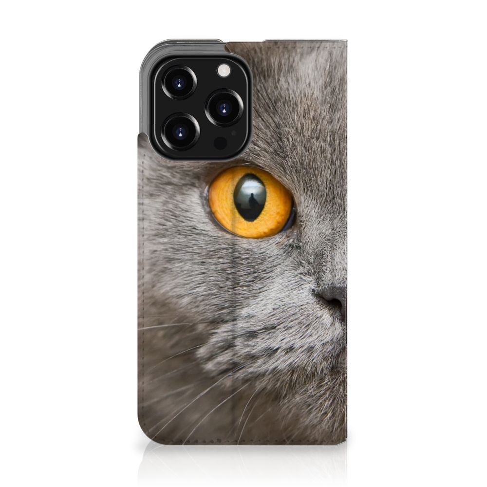 Hoesje maken iPhone 13 Pro Britse Korthaar met indrukwekkende kattenoog 🐱