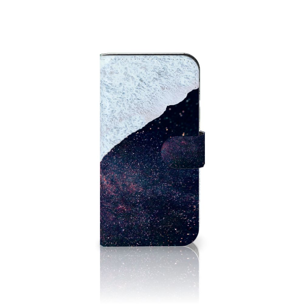 iPhone 15 Pro Book Case Sea in Space met uniek abstract ontwerp van zee en sterrenhemel 🌌.