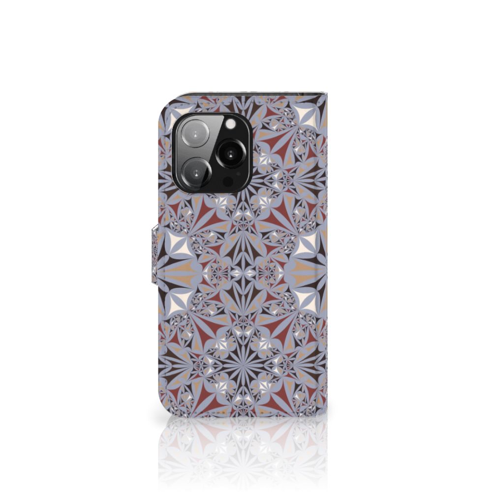 iPhone 13 Pro Bookcase Flower Tiles met kleurrijk en duurzaam tegelontwerp 🌸
