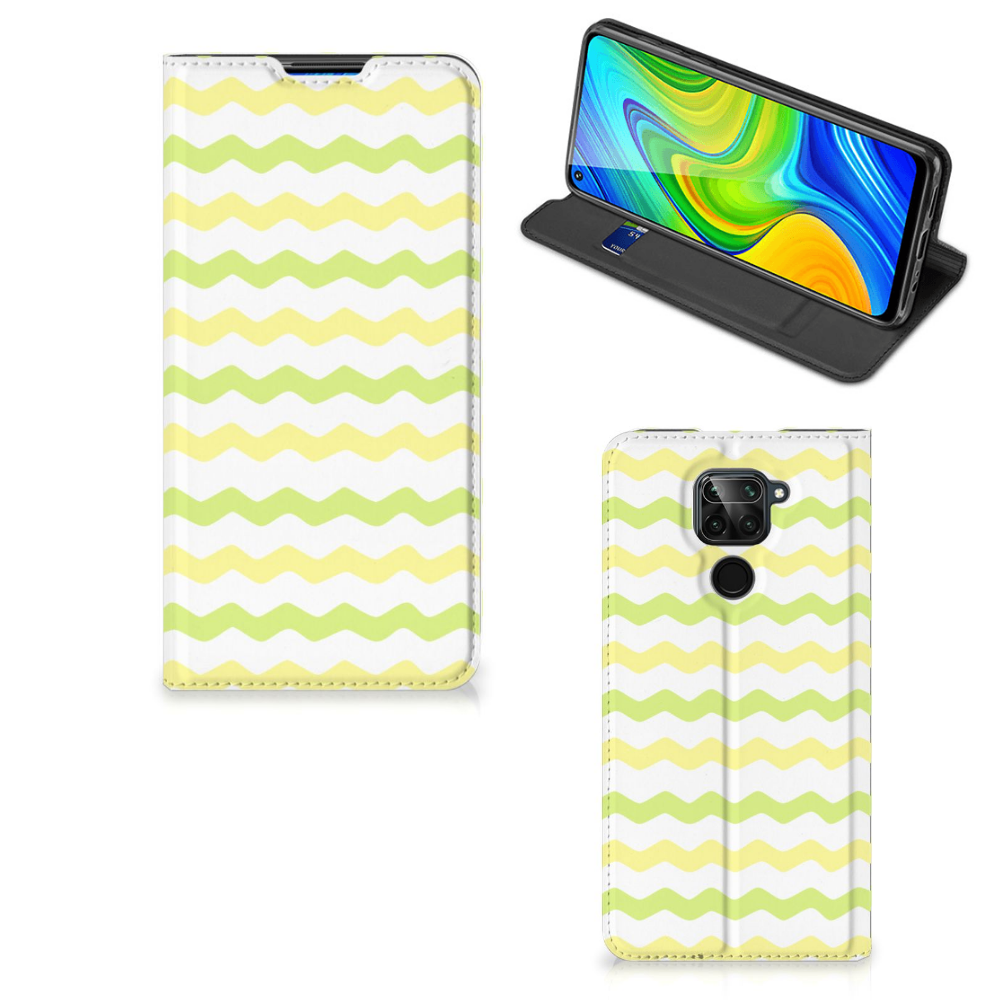 Xiaomi Redmi Note 9 Hoesje met Magneet Waves Yellow - B2C Telecom