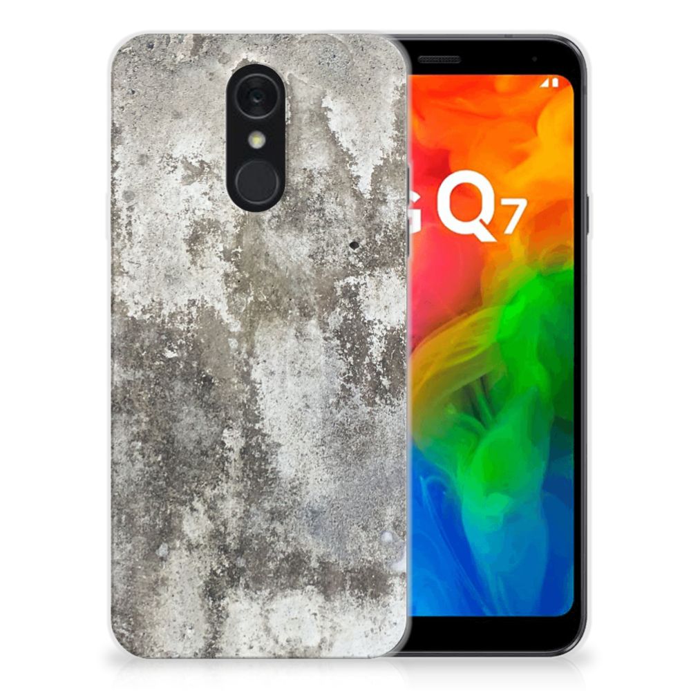 LG Q7 TPU Siliconen Hoesje Beton Print