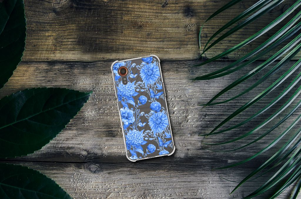 Case voor Samsung Galaxy Xcover 7 Flowers Blue B2C Telecom