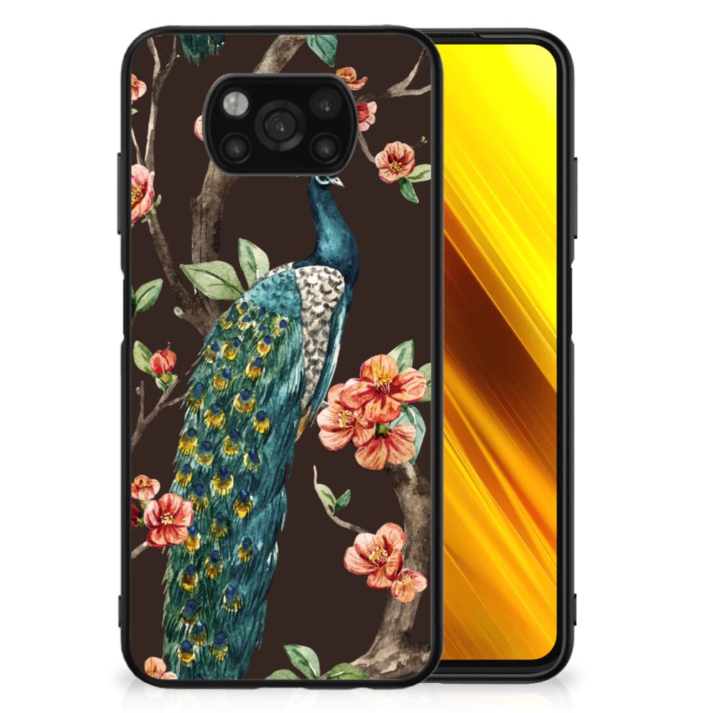 Xiaomi Poco X3 | X3 Pro Dierenprint Telefoonhoesje Pauw met Bloemen