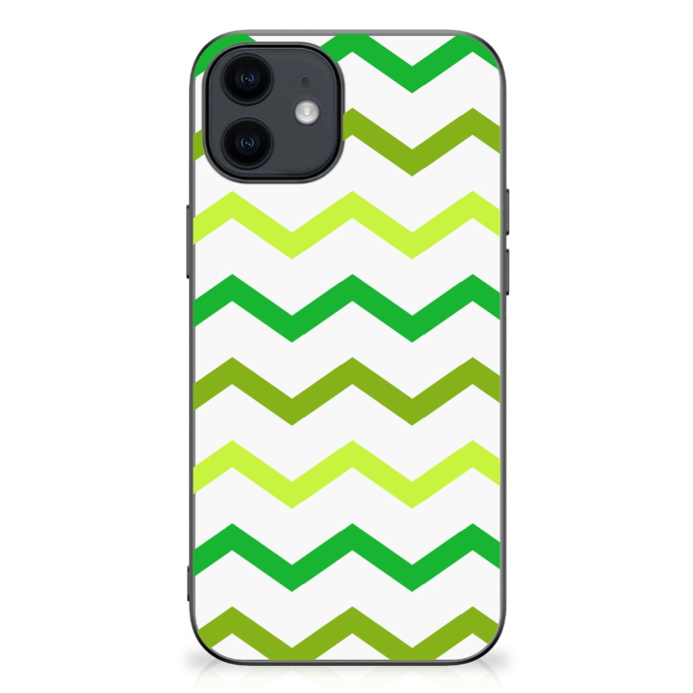 iPhone 12 Pro | 12 (6.1") Bumper Case Zigzag Groen