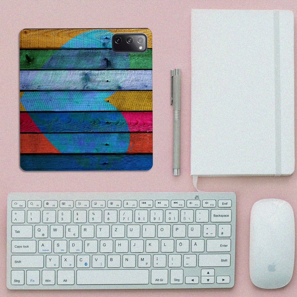 Samsung Galaxy S20 FE Book Wallet Case Wood Heart - Cadeau voor je Vriend - B2C Telecom