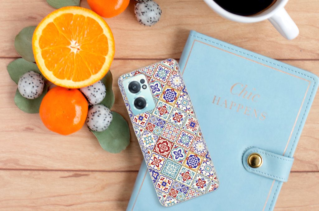 OnePlus Nord CE 2 5G TPU Siliconen Hoesje Tiles Color B2C Telecom