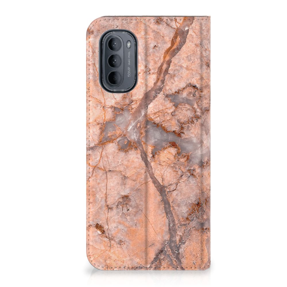 Motorola Moto G31 | G41 Standcase Marmer Oranje - B2C Telecom