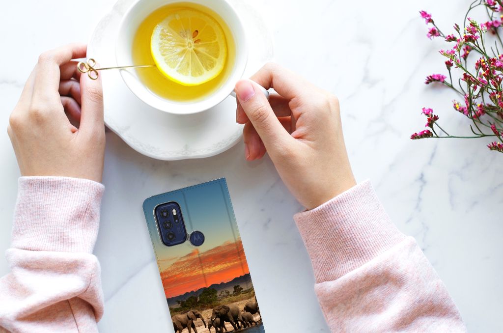 Motorola Moto G60s Hoesje maken Olifanten - B2C Telecom