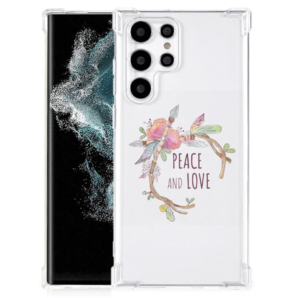 Samsung Galaxy S22 Ultra Stevig Bumper Hoesje Boho Text