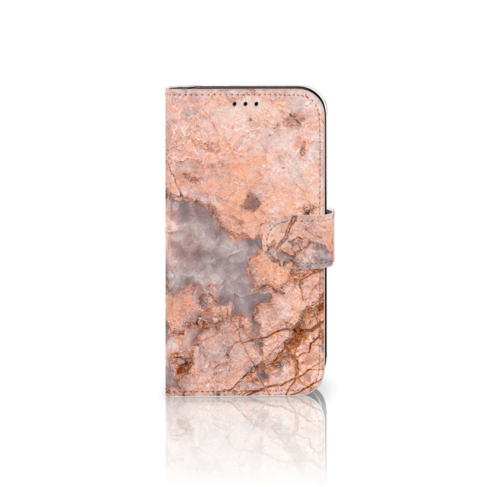 Apple iPhone 11 Bookcase Marmer Oranje