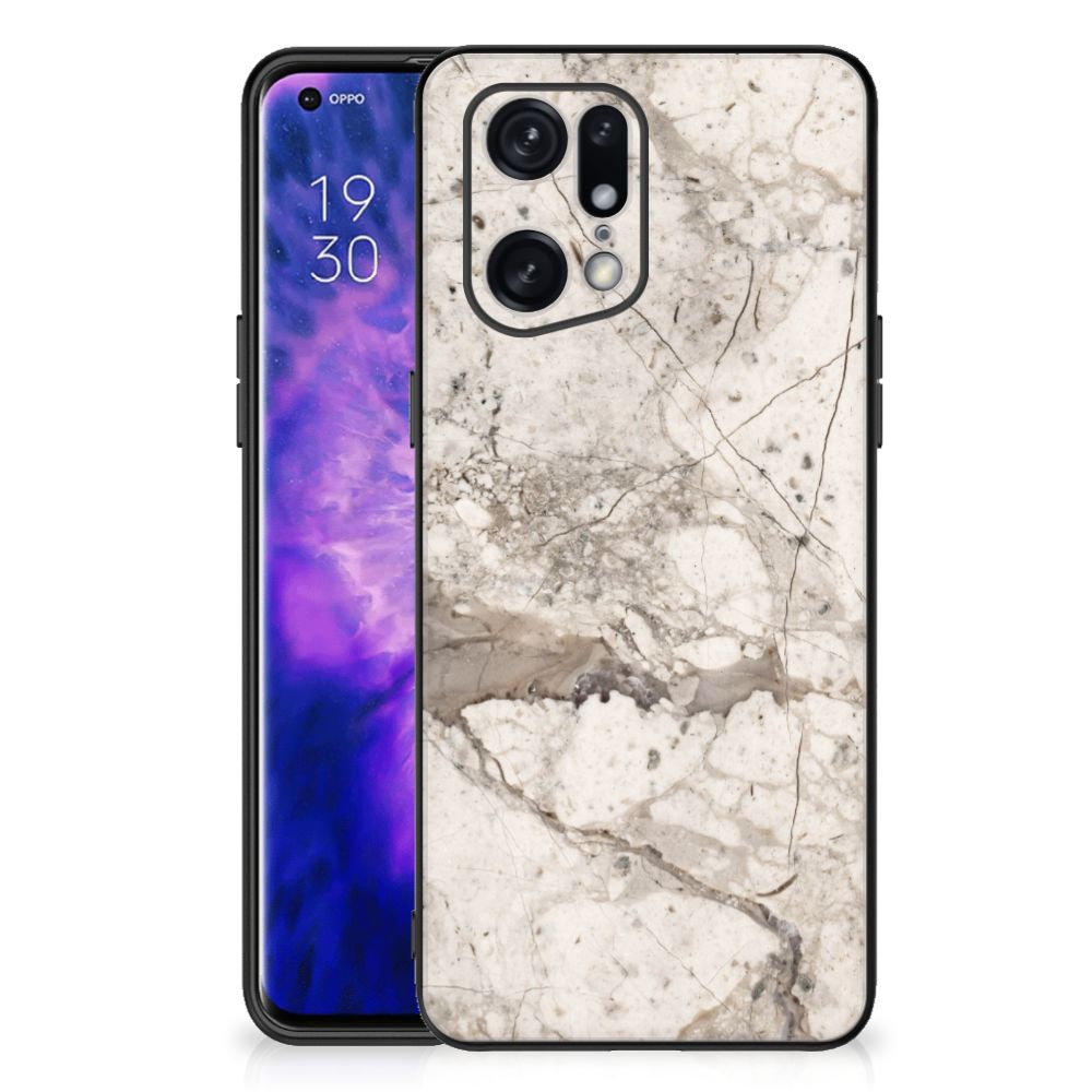 OPPO Find X5 Pro Marmeren Print Telefoonhoesje Marmer Beige