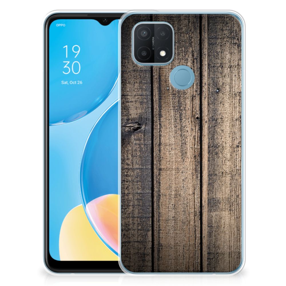 OPPO A15 Bumper Hoesje Steigerhout B2C Telecom