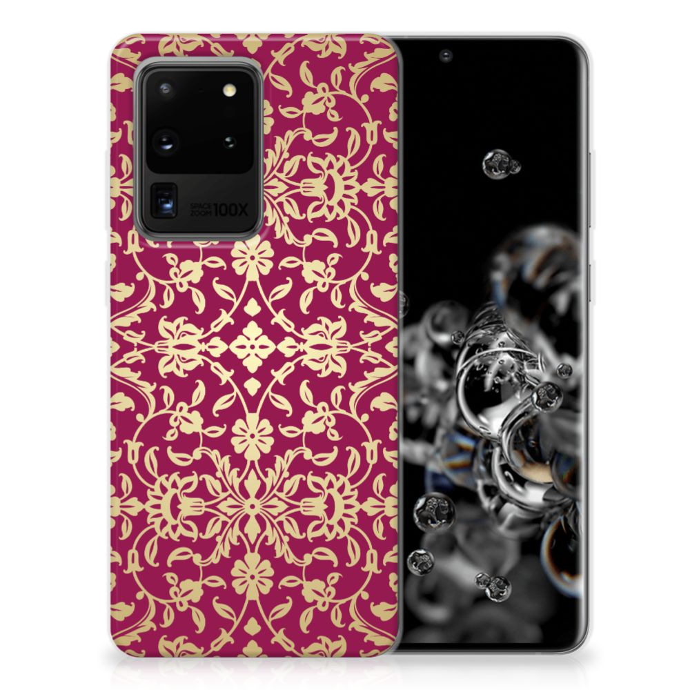 Siliconen Hoesje Samsung Galaxy S20 Ultra Barok Pink B2C Telecom