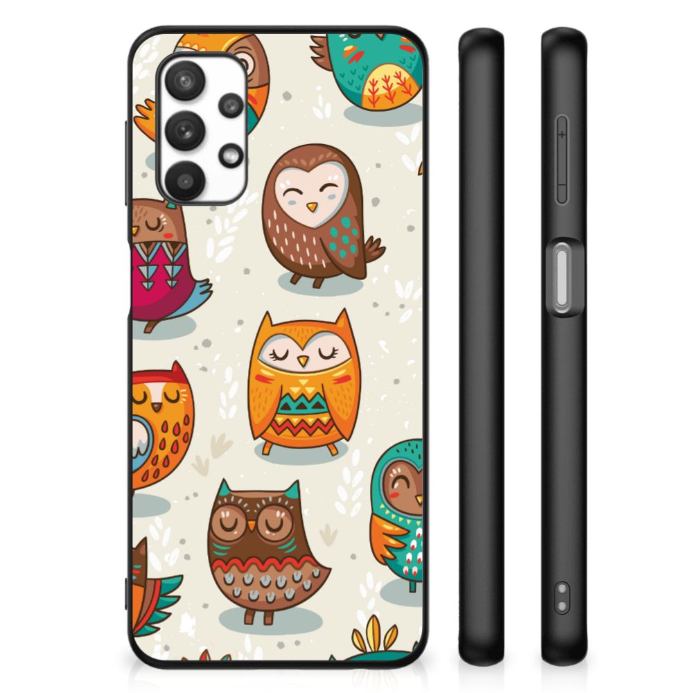 Samsung Galaxy A32 5G Dierenprint Telefoonhoesje Vrolijke Uilen B2C Telecom