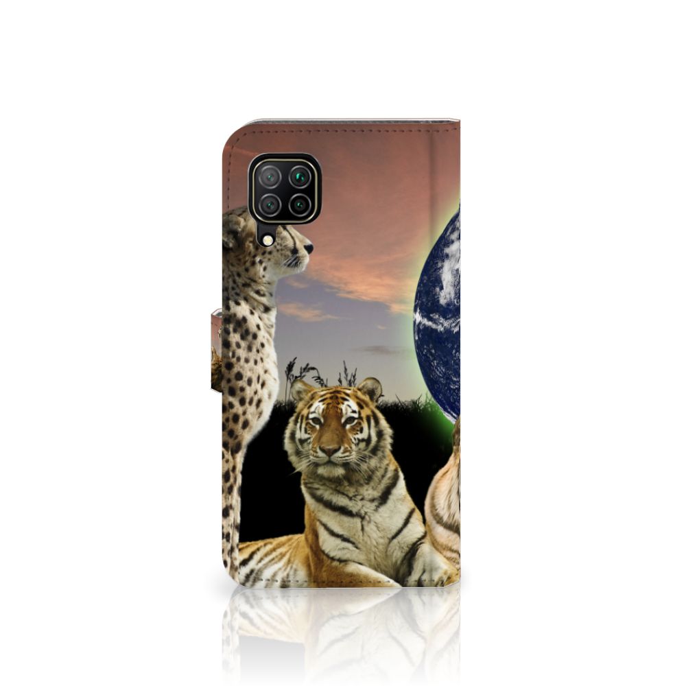 Huawei P40 Lite Telefoonhoesje met Pasjes Roofdieren