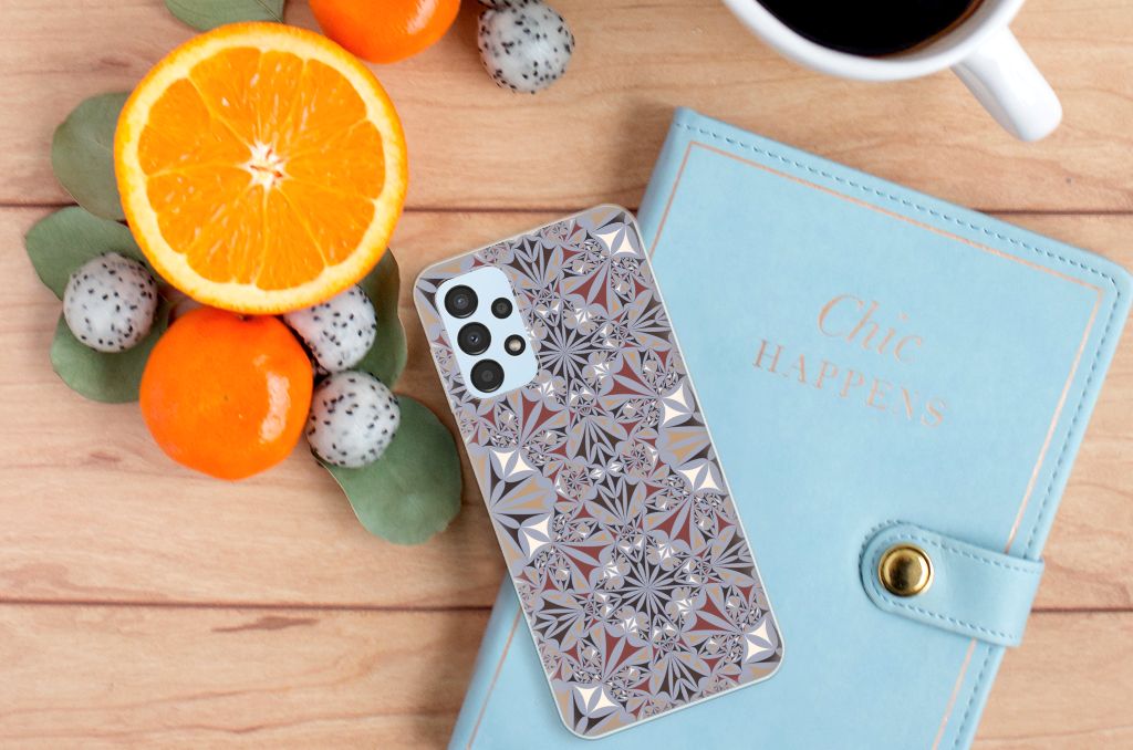 Samsung Galaxy A13 4G TPU Siliconen Hoesje Flower Tiles B2C Telecom