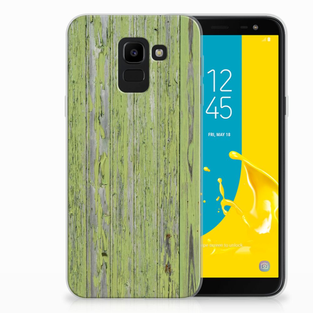 Samsung Galaxy J6 2018 Bumper Hoesje Green Wood