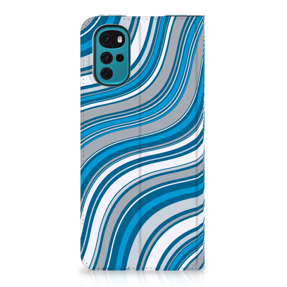 Motorola Moto G22 Hoesje met Magneet Waves Blue - B2C Telecom