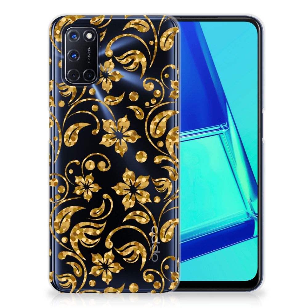 OPPO A52 | A72 TPU Case Gouden Bloemen