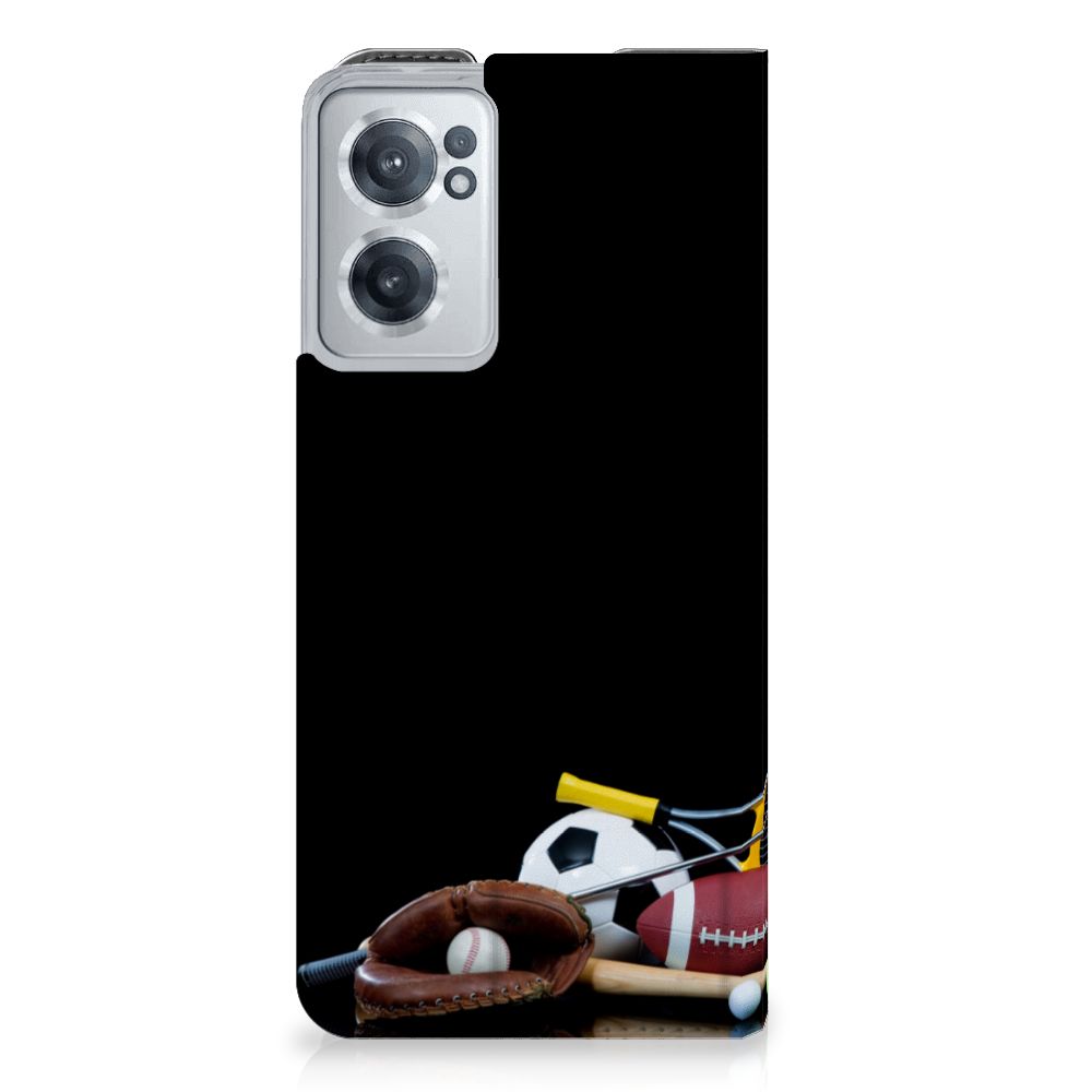 OnePlus Nord CE 2 5G Hippe Standcase Sports with various sports equipment and a sleek design.