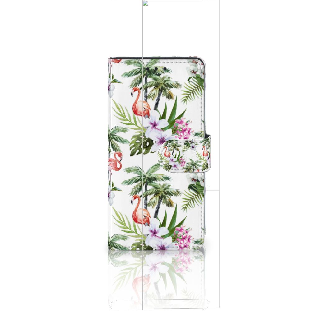 Huawei Ascend P8 Lite Telefoonhoesje met Pasjes Flamingo Palms