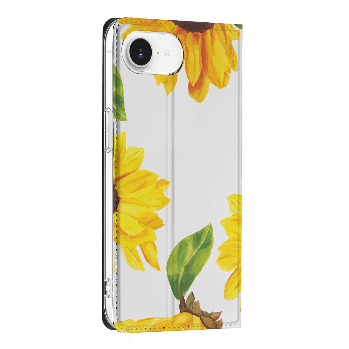 Smart Cover voor Apple iPhone 16e Zonnebloemen - Zonnebloemen design - Afbeelding 4