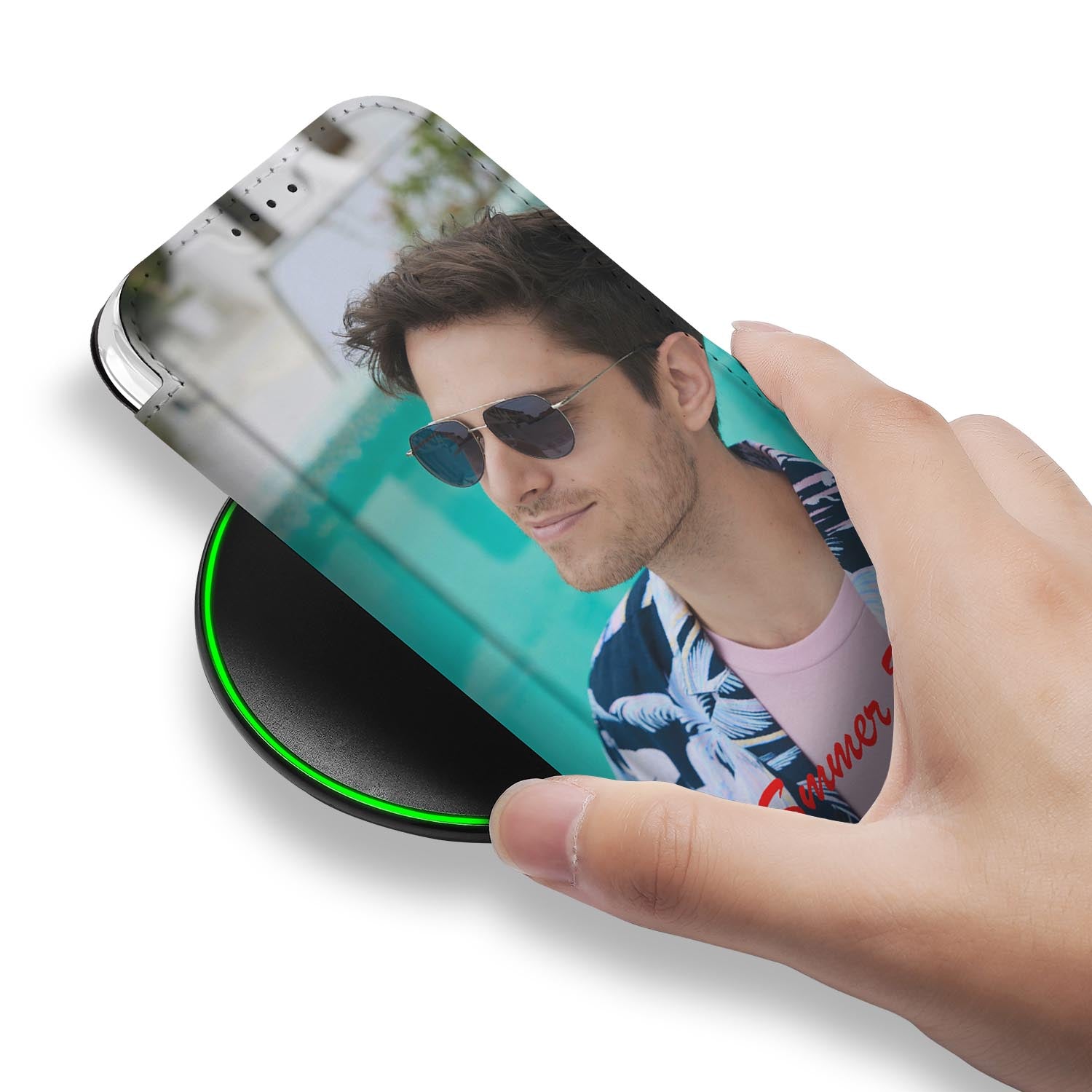 iPhone Air Stand Case Hoesje Maken met Foto smartphone ontwerp hand aanzicht