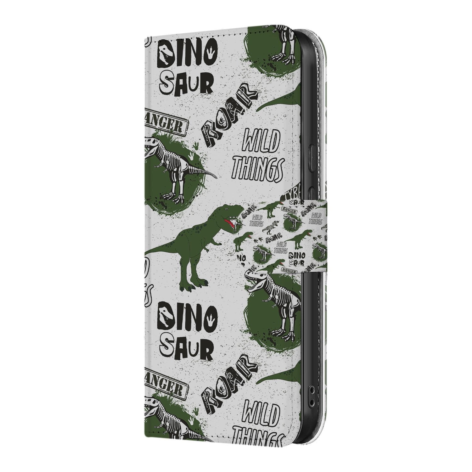 Dinosaurus Google Pixel 10 Pro XL Bookcase Hoesje dinosaurusprint wit