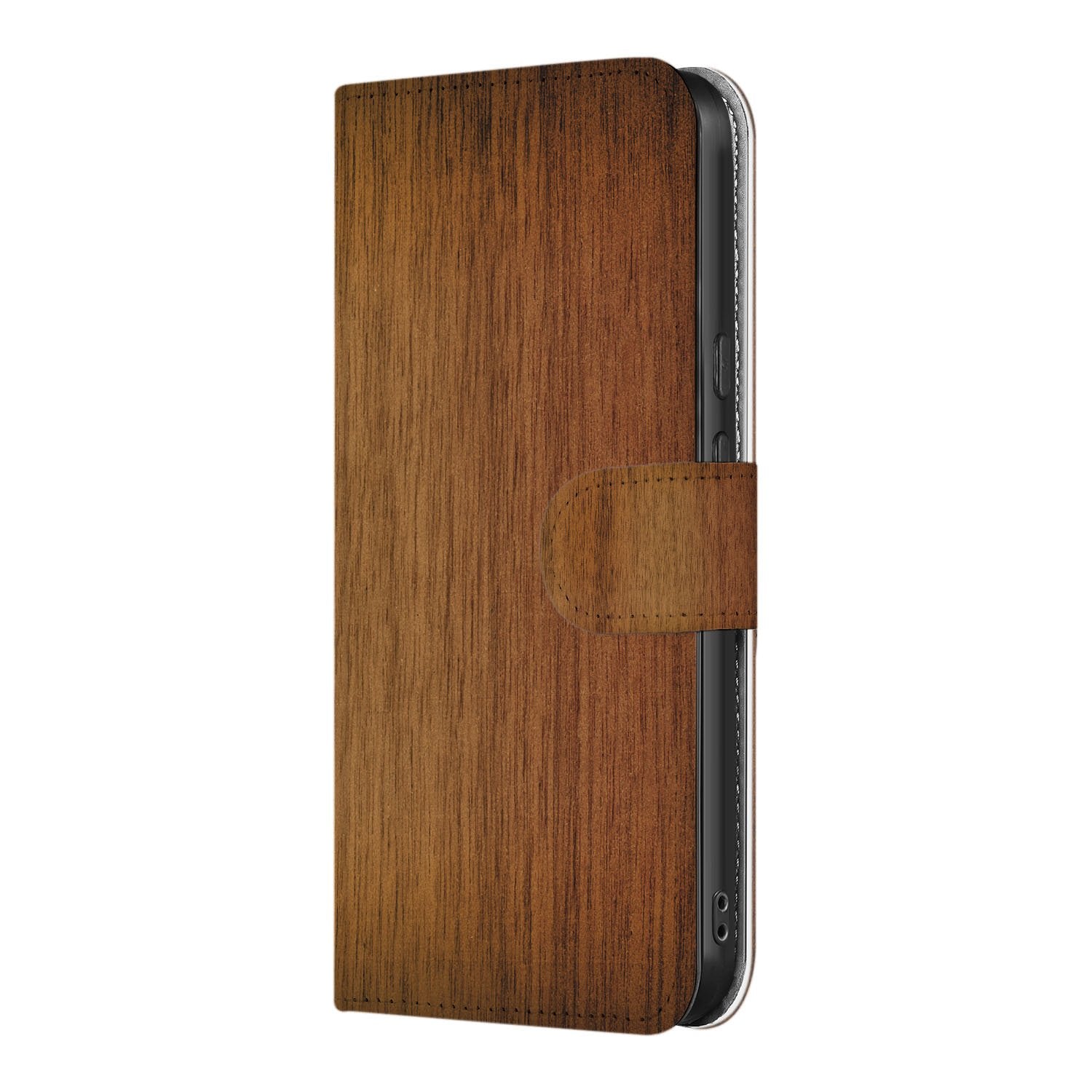 Donker Hout Google Pixel 10 Pro XL Telefoonhoesje Book Case Portemonnee Hoesje zijaanzicht