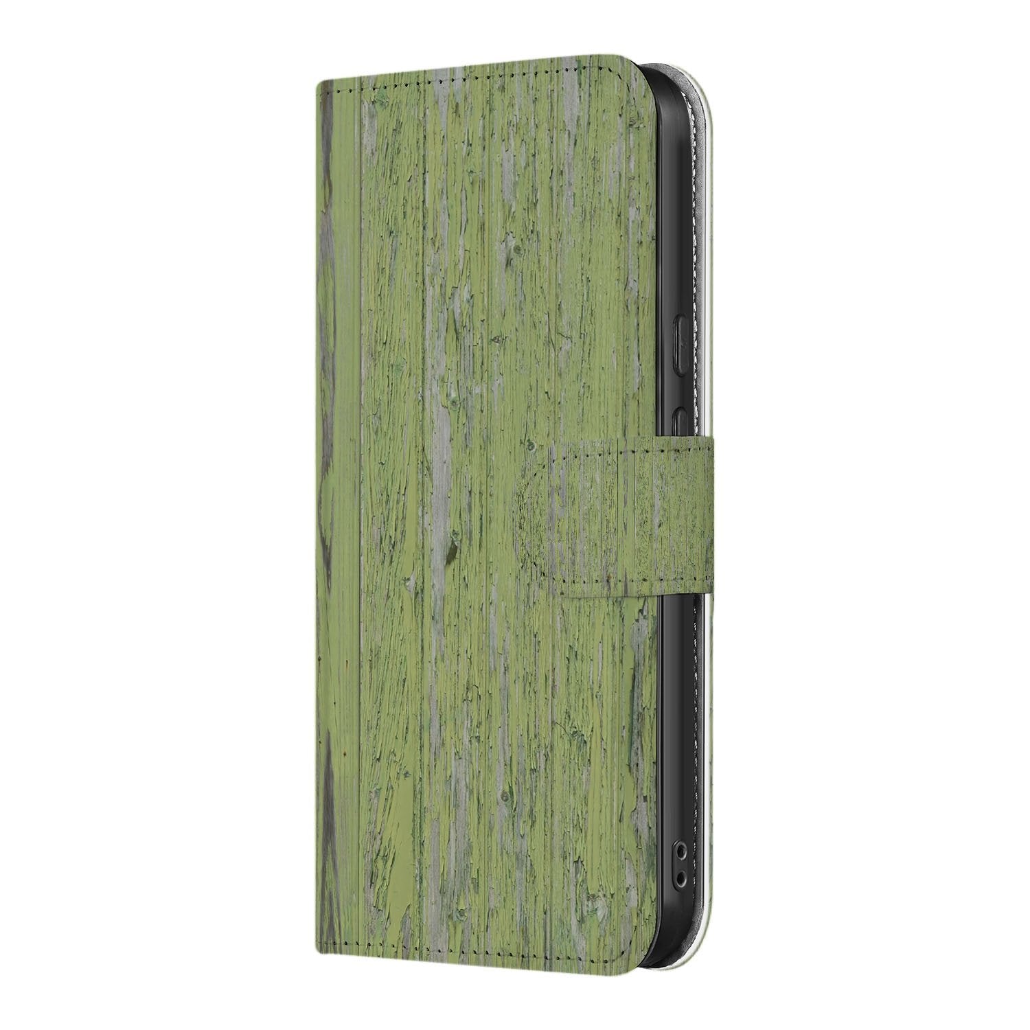 Google Pixel 10 Pro XL Groen Houtnerf Telefoonhoesje Book Case Zijkant