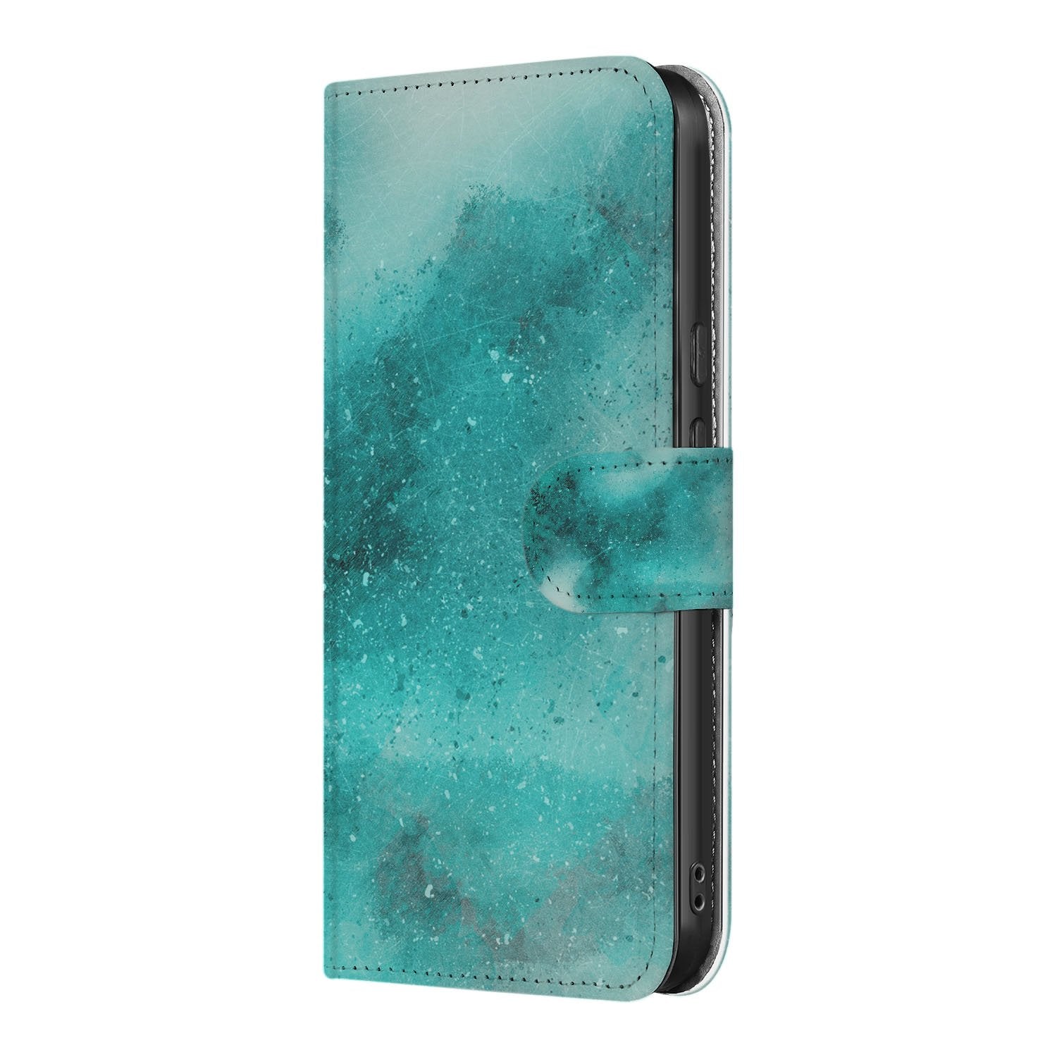 Google Pixel 10 Pro XL Bookcase Hoesje Painting Blue zijaanzicht