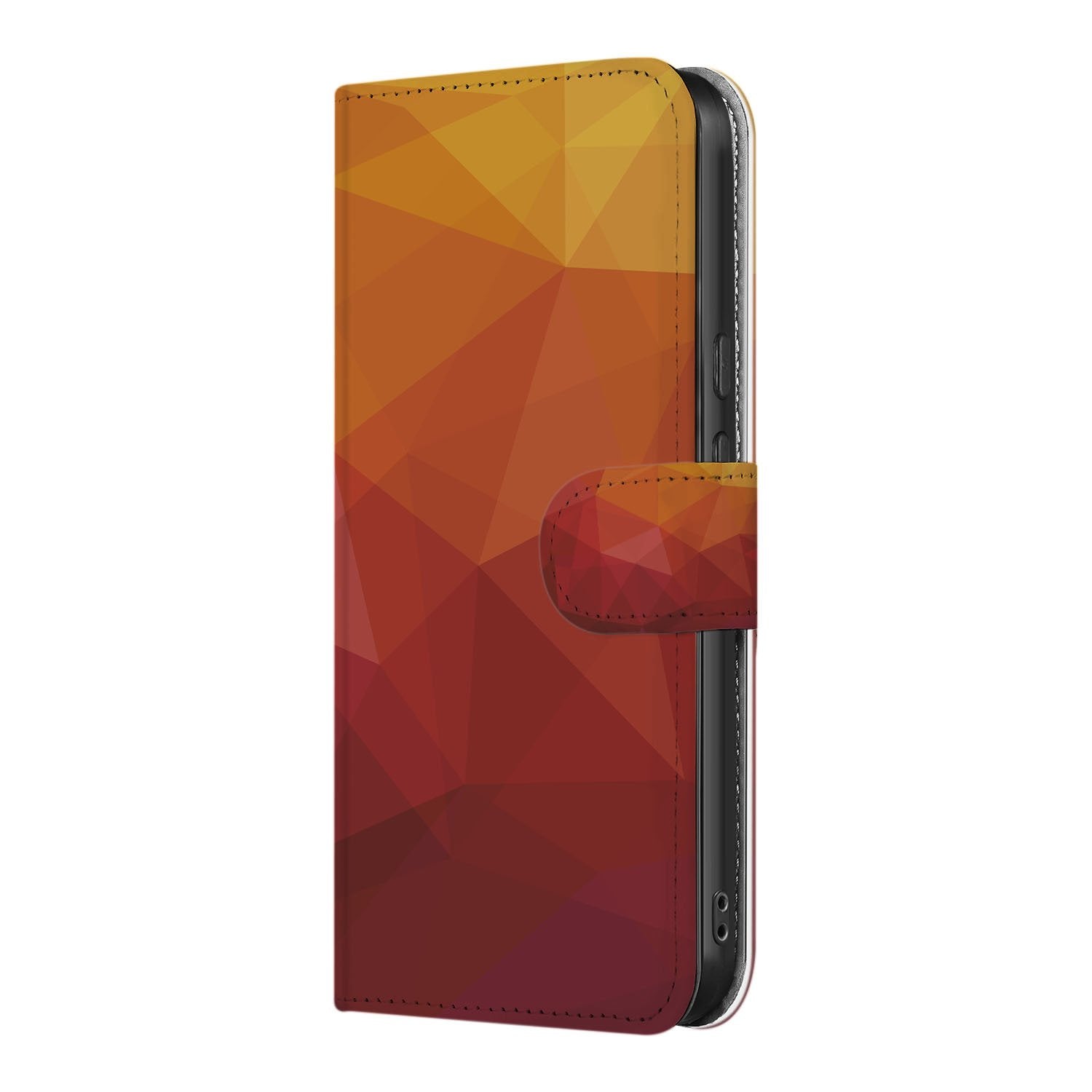 Telefoonhoesje Google Pixel 10 Pro XL Polygon Rood PU Leer zijkant