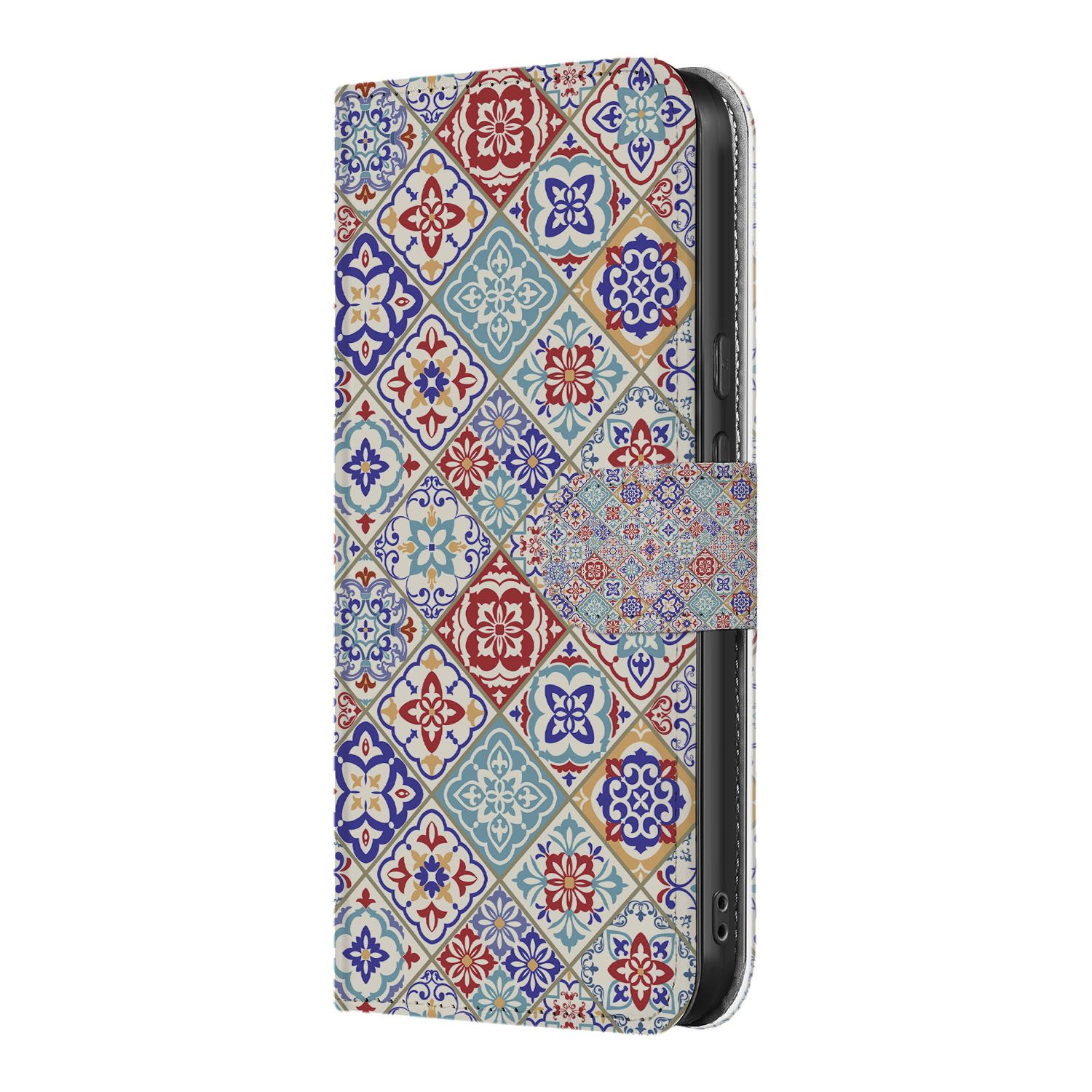 Google Pixel 10 Pro XL Tiles Color Book Case Cadeau tegelpatroon zijkant