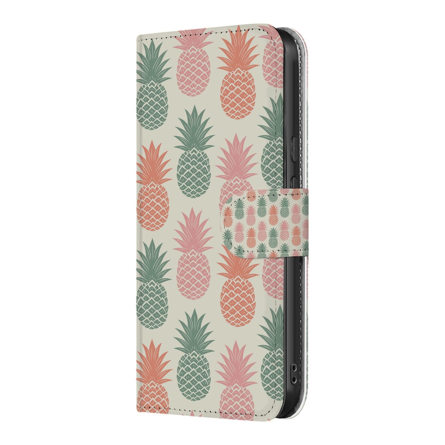 Ananas VibeBook Google Pixel 10 | 10 Pro Book Case ananasprint kleurrijk design zijaanzicht