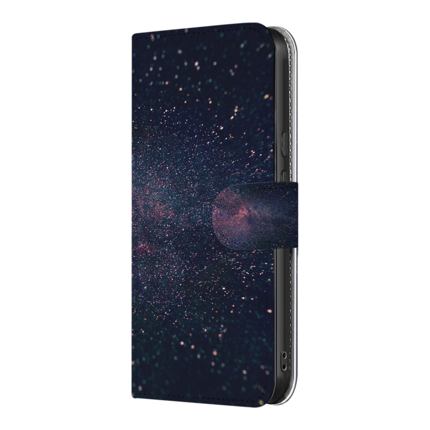 Stars Google Pixel 10 Pro Portemonnee Hoesje sterrenregen paars design aanzicht