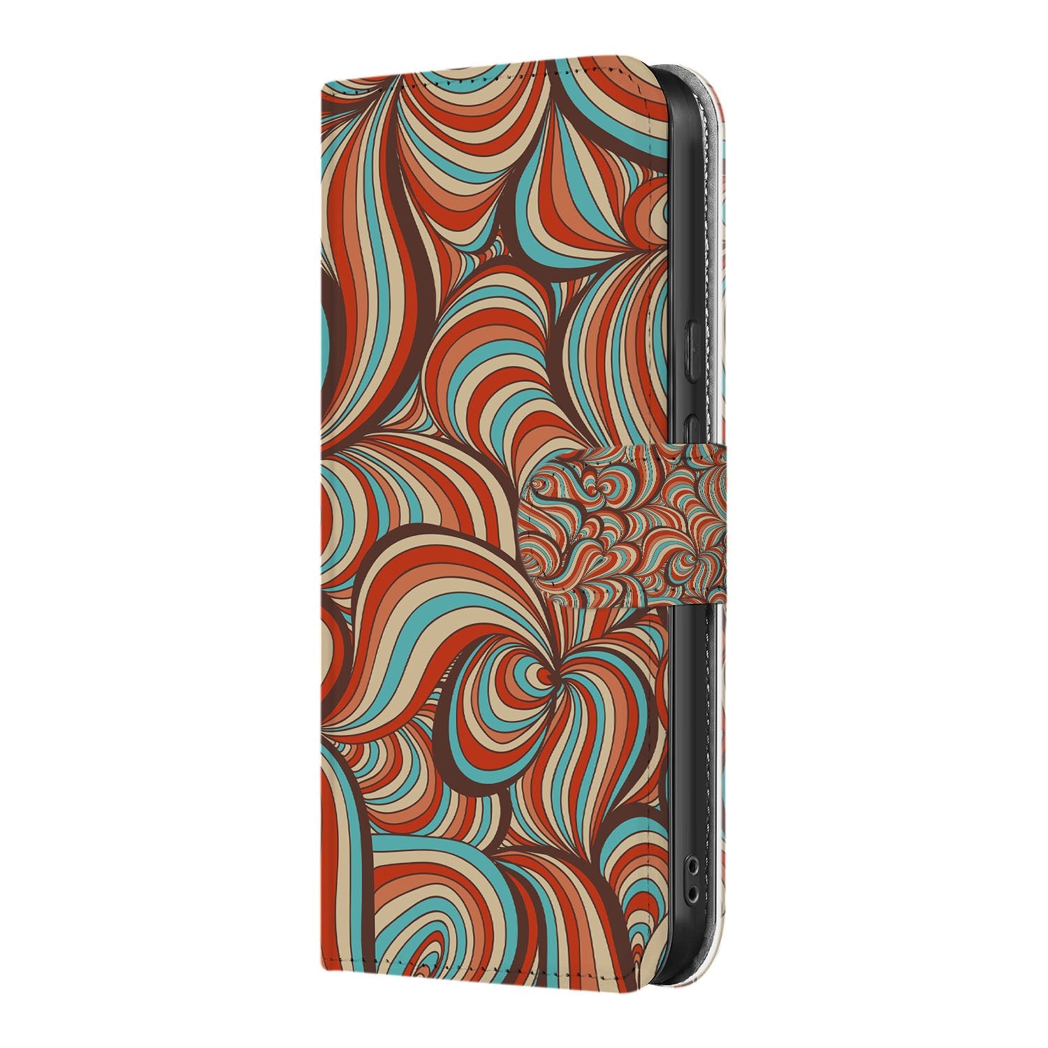 Google Pixel 9 | 9 Pro Hoesje Retro retro design kleurrijke zwierige patronen zij aanzicht