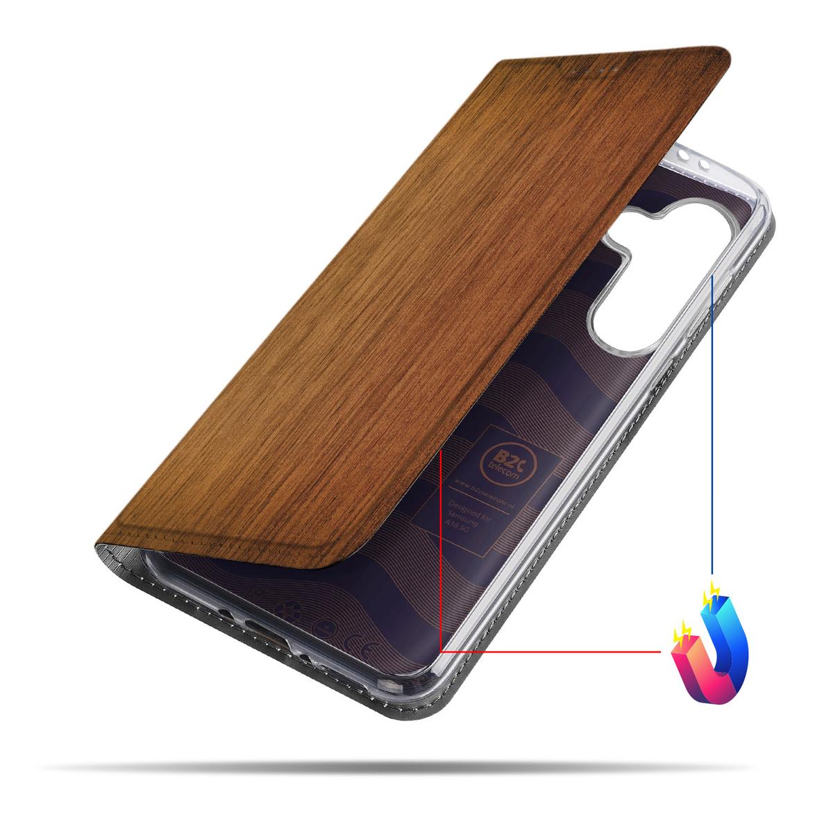 Samsung Galaxy A56 A36 Hoesje Donker Hout positie 4