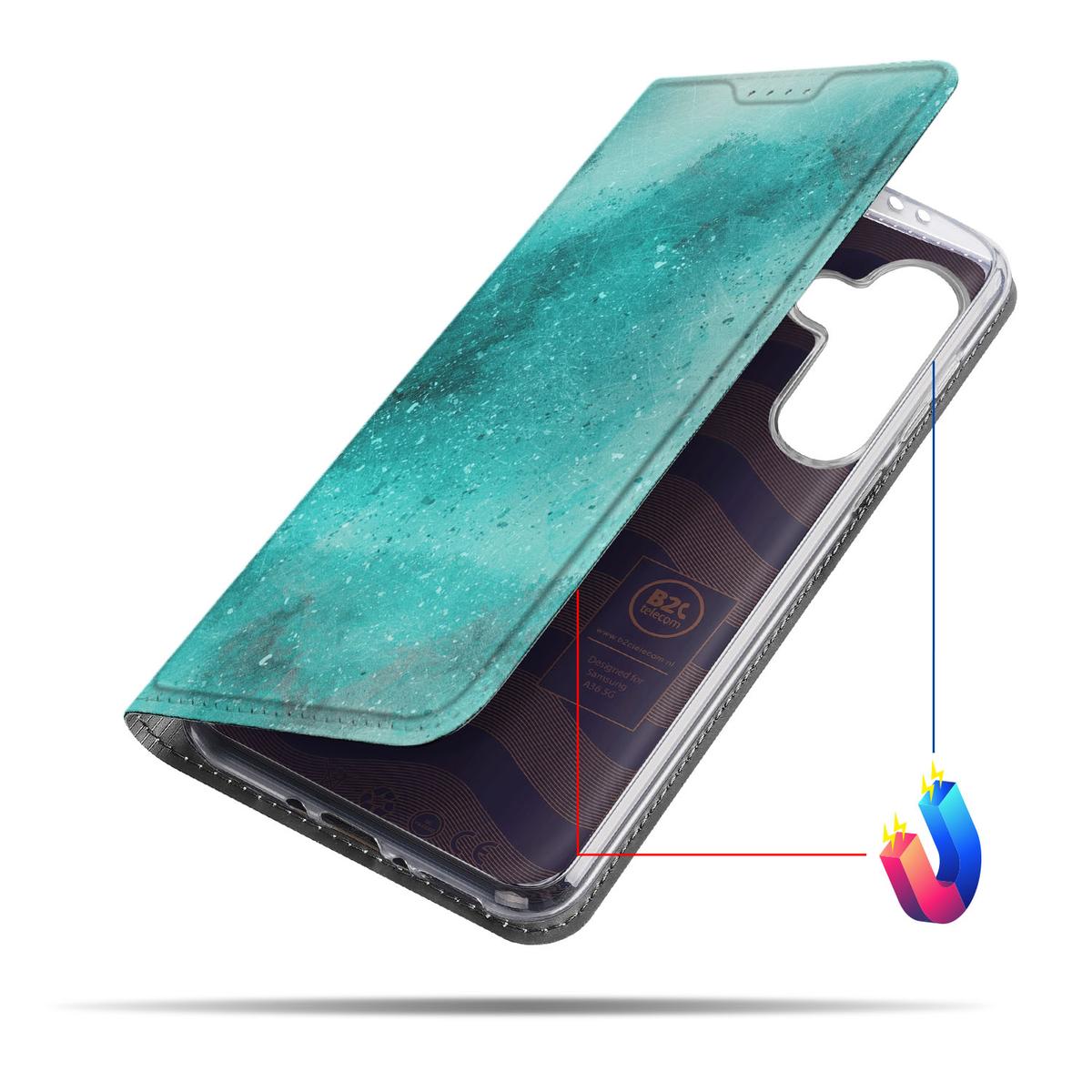 Samsung Galaxy A56 A36 Hoesje Painting Blue positie 4