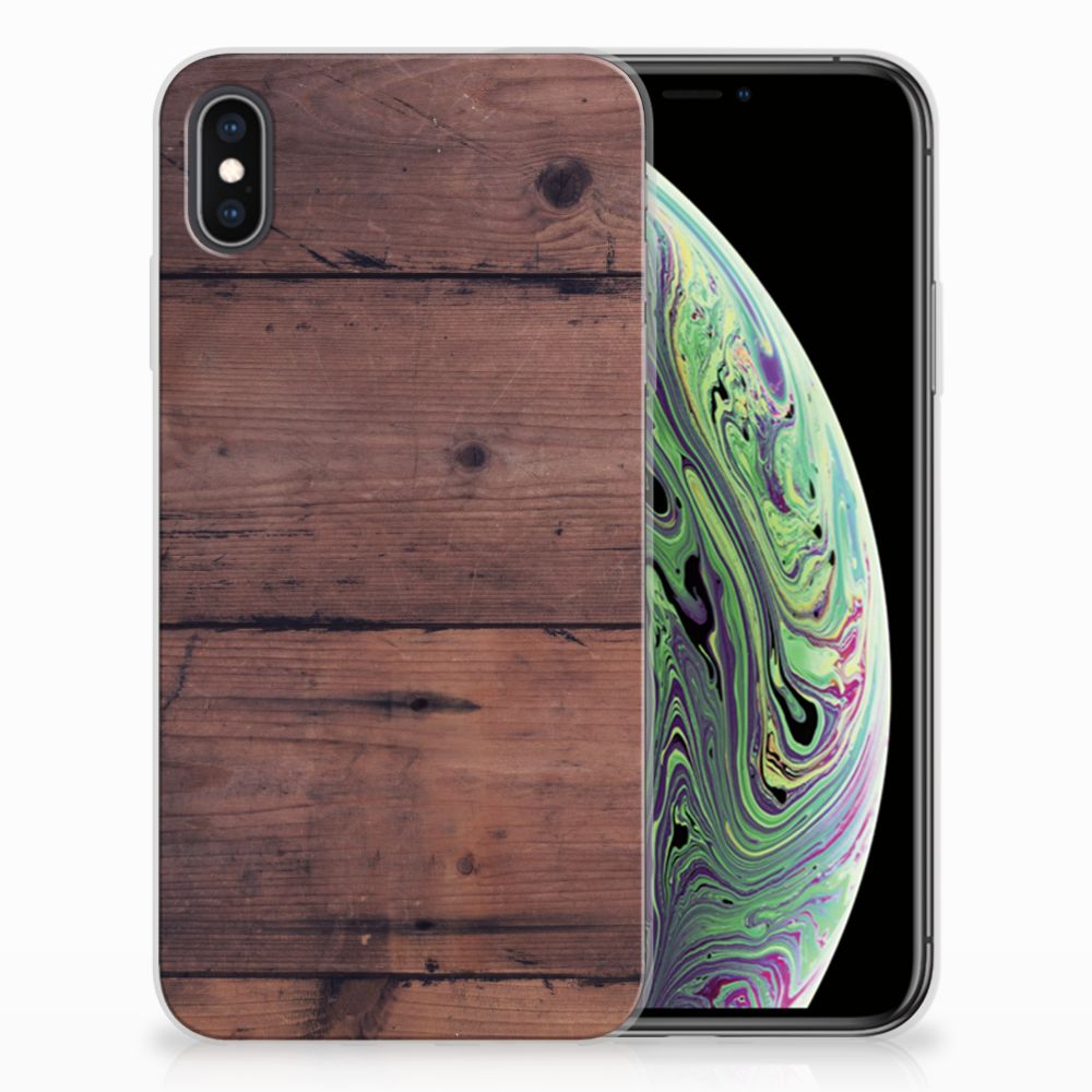 Apple iPhone Xs Max Bumper Hoesje Old Wood