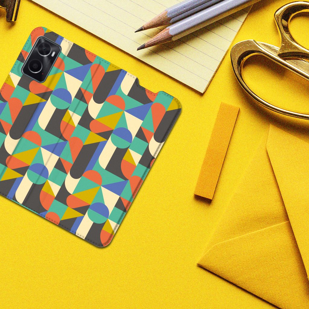 OPPO A96 | A76 Hoesje met Magneet Funky Retro - B2C Telecom